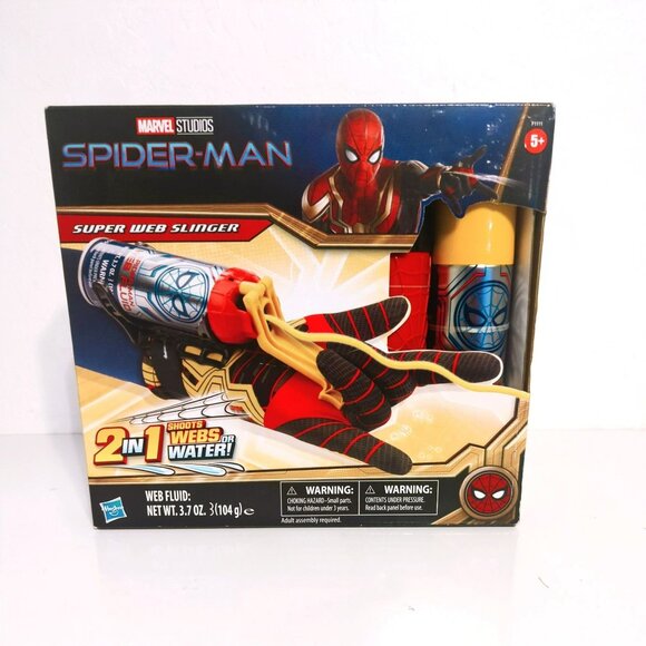 Marvel Spider-Man 2-In-1 Super Web Slinger Shoots Webs Or Water Toy For Kids - Picture 1 of 5